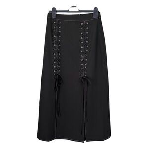NWT Dangerfield Womens 10 Maxi Skirt Witchy Goth Vamp Dark Coquette Festival